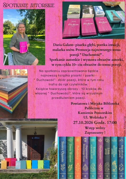 Plakat - Spotkanie autorskie z Anna Galant